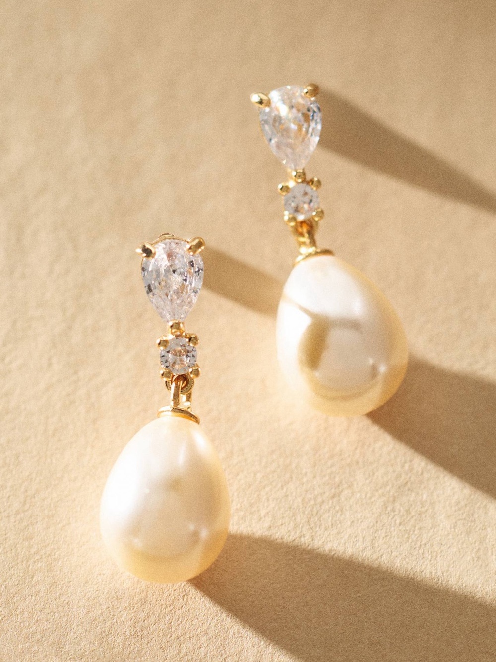 Studio Bride x Anthropologie Crystal Pearl Drop Earrings